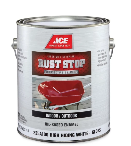 ACE Rust Stop Metal Oil-Based Enamel Антикоррозийная глянцевая эмаль для внутренних и наружных работ.