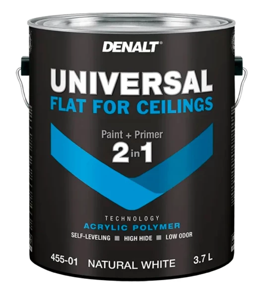 Белоснежная ультра матовая краска для потолков на акриловой основе. Denalt Universal Flat for Ceilings